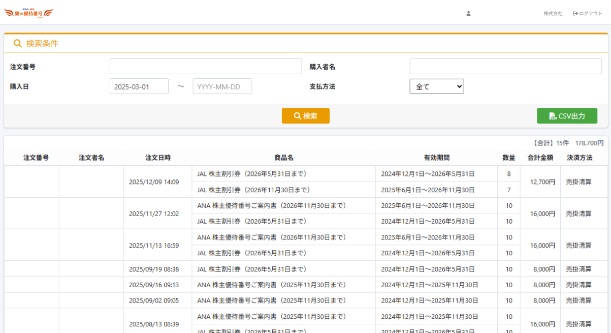 法人管理画面イメージ